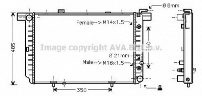 AVA QUALITY COOLING ms2340 -  Радиатор, охлаждение двигателя